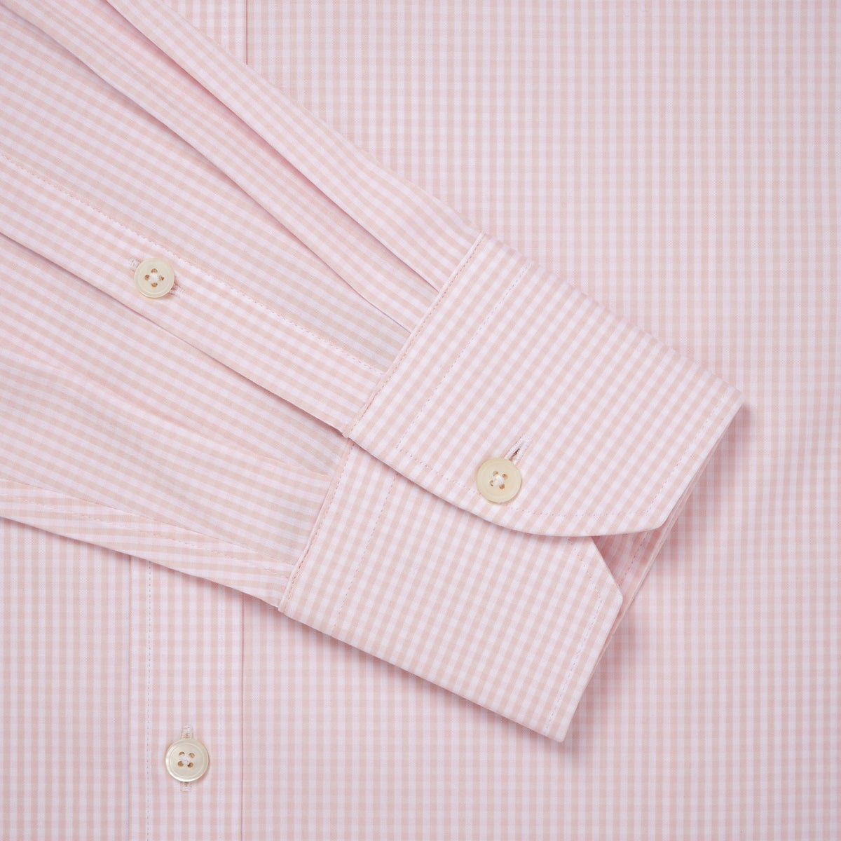 Pale Pink & White Slim Fit Essential Gingham Formal Shirt