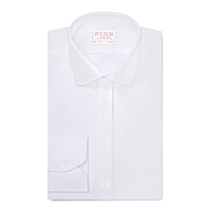 White Tailored Fit Poplin Formal Shirt