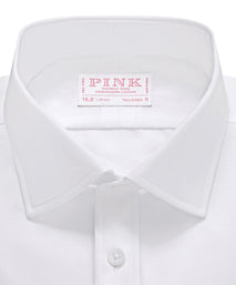 White Slim Fit Formal Double Cuff Ramses Poplin Shirt