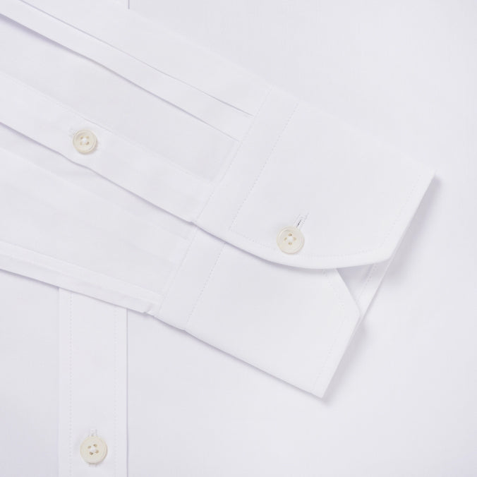 White Classic Fit Double Cuff Ramses Poplin Formal Shirt