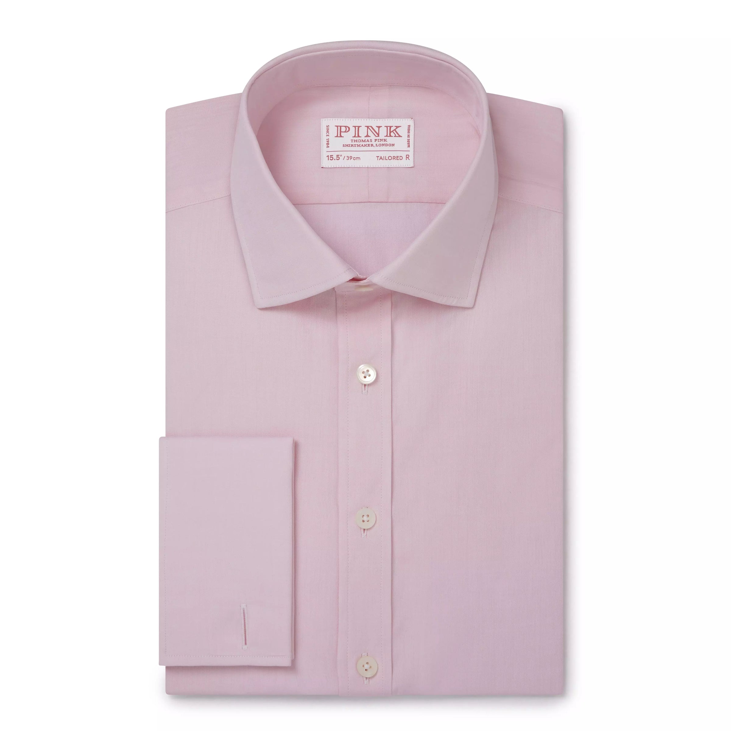 Pale Pink Tailored Fit Double Cuff Poplin Formal Shirt