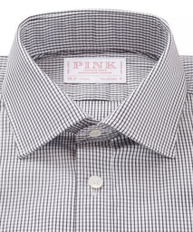 Black & White Tailored Fit Mini Graph Check Formal Shirt