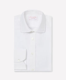 White Classic Fit Essential Linen Formal Shirt