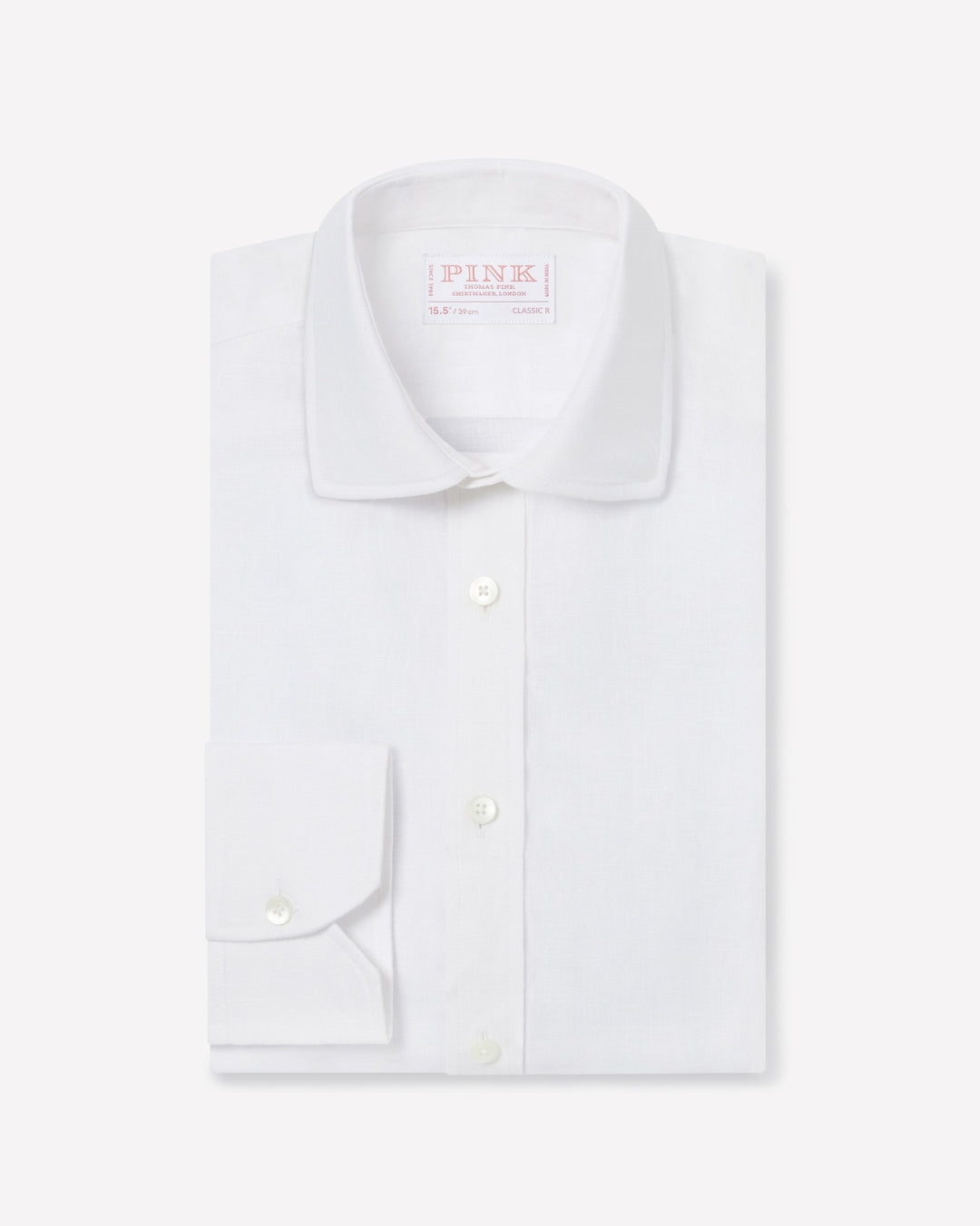 White Classic Fit Essential Linen Formal Shirt