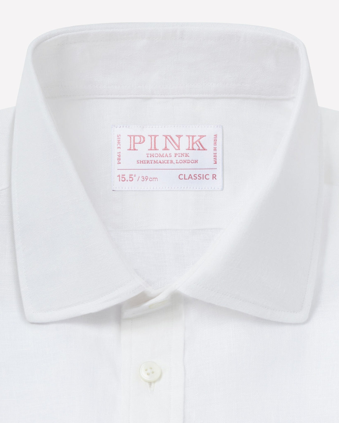 White Classic Fit Essential Linen Formal Shirt