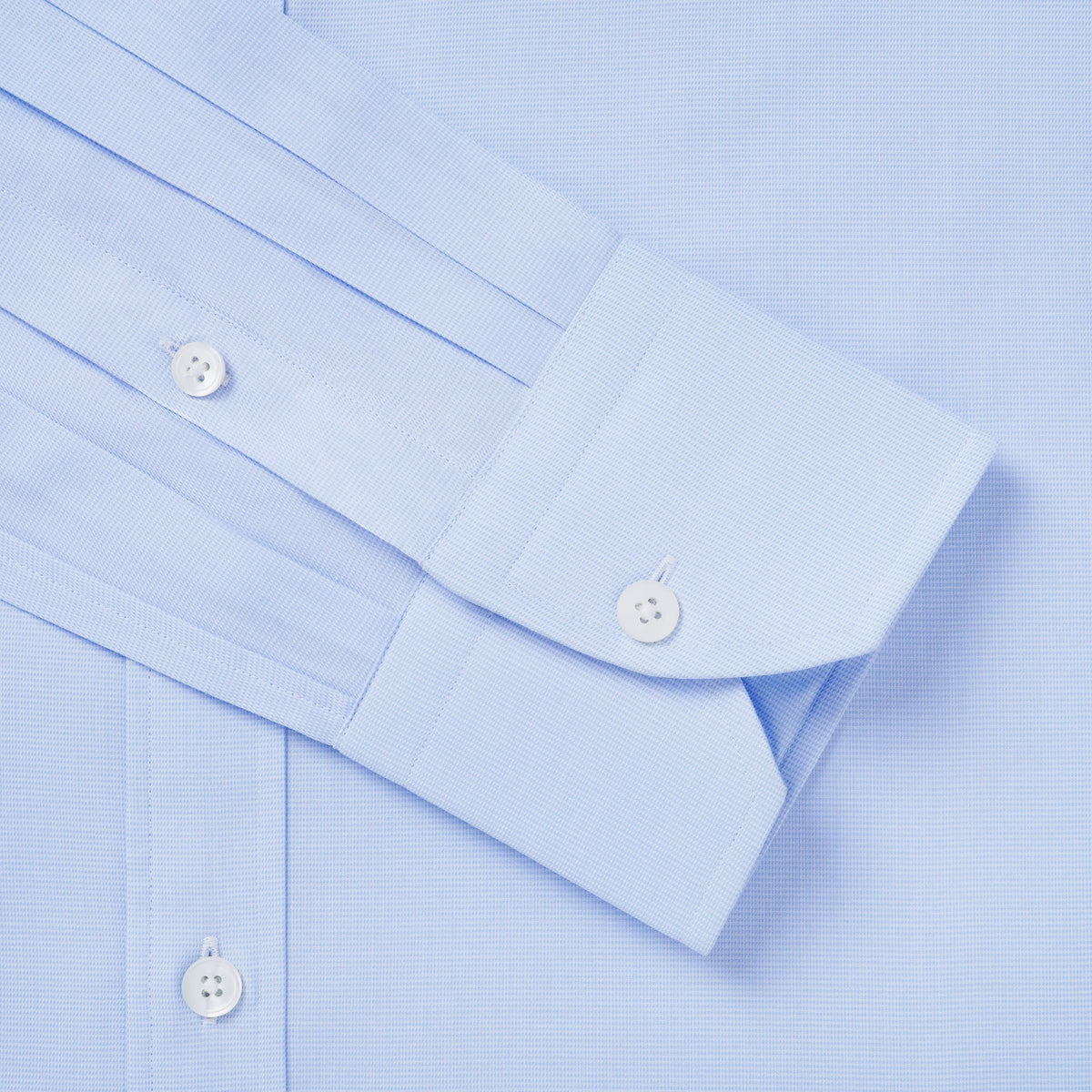 Pale Blue & White Classic Fit Puppytooth Formal Shirt