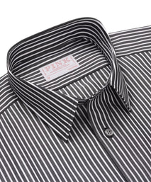 Black & White Tailored Fit Smart Casual Striped Poplin Shirt