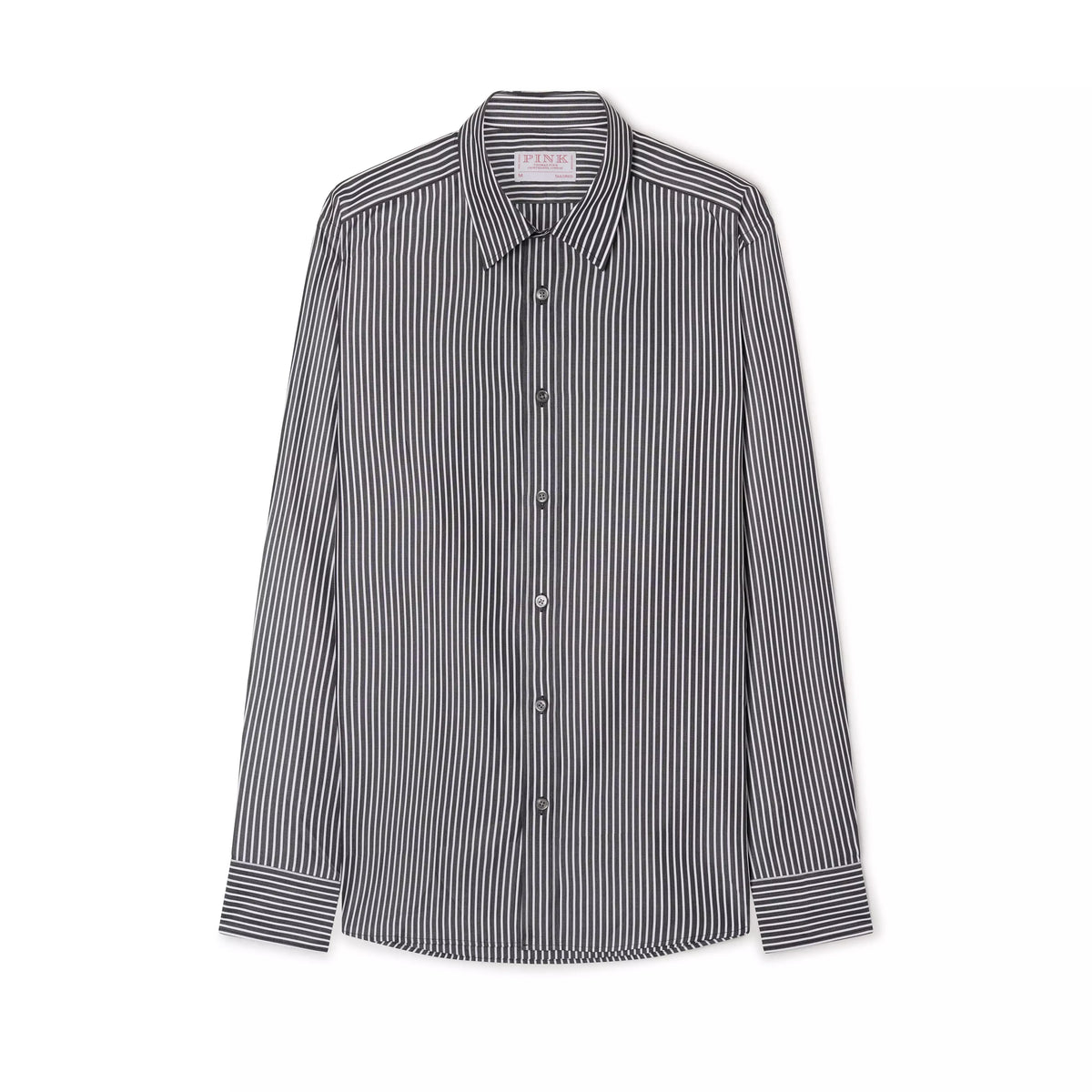 Black & White Tailored Fit Smart Casual Striped Poplin Shirt
